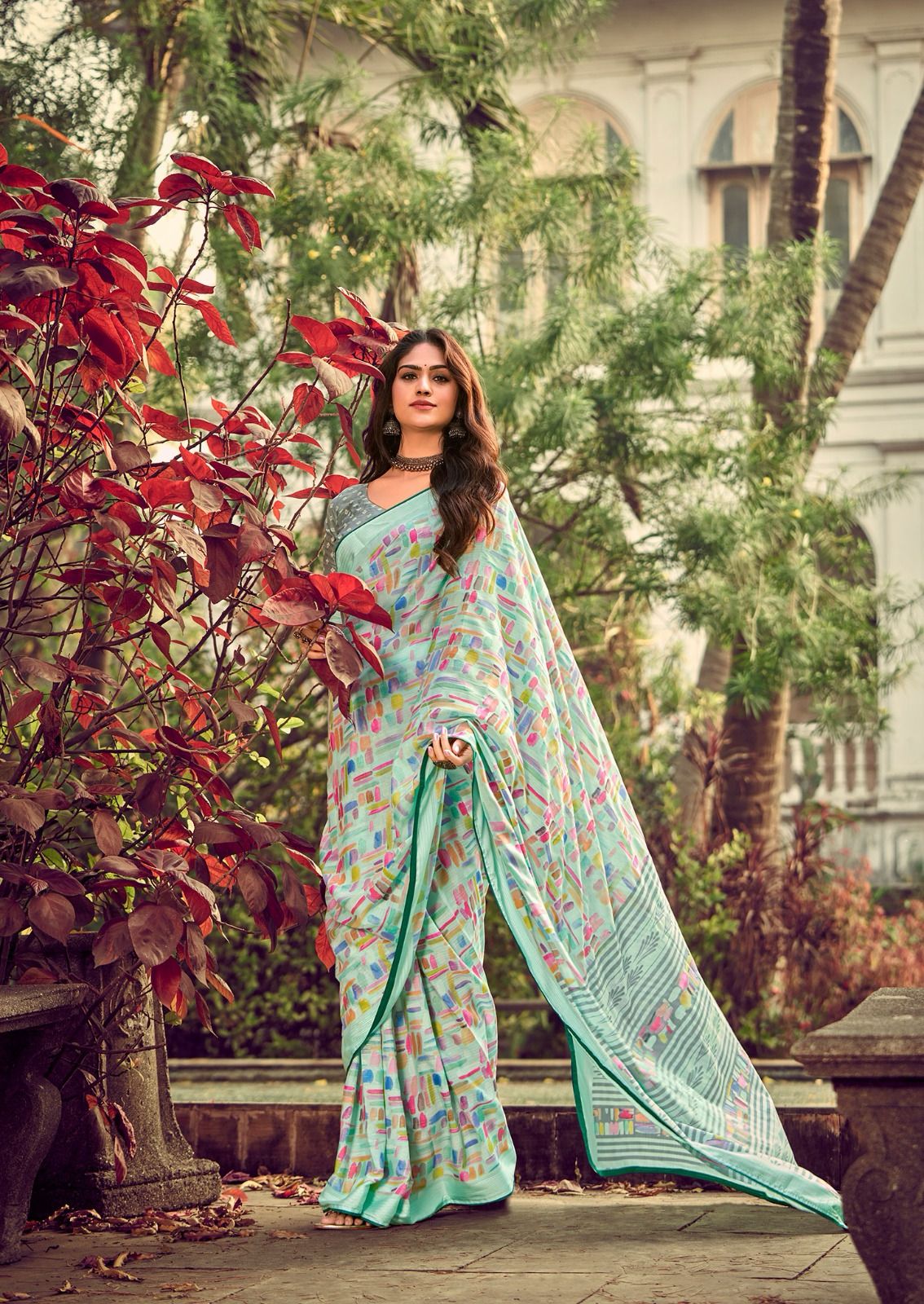 Cindrella By Kashvi Printed Viscose Georgette Sarees Wholesale Suppliers In Mumbai